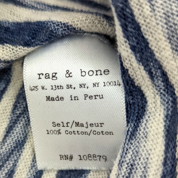 Rag & Bone Knit Racerback Tank Top Striped Womens Small Blue White - Picture 10 of 11